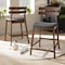Baxton Studio Larine Dark Grey Upholstered Walnut Finished 2-Piece Counter Stool Set 159-9698 - alternate 8
